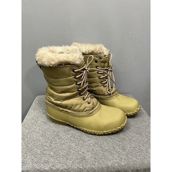 Sorel Geneva Winter Boots‎ Womens 7 Removable Wool Green Canada - Picture 1 of 10